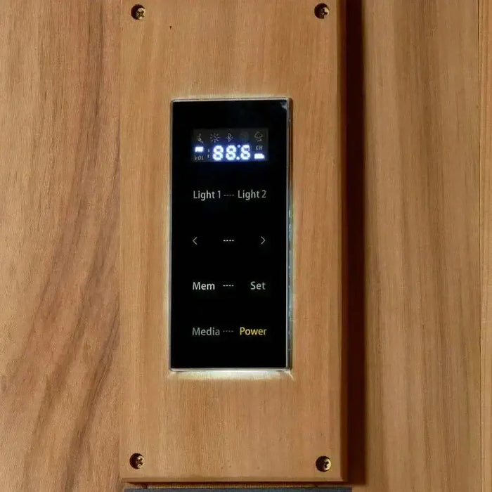 Golden Designs Sundsvall 2-Person Indoor Sauna & Harvia Traditional Electric Heater Kit | GDI-7289-02 Golden Designs