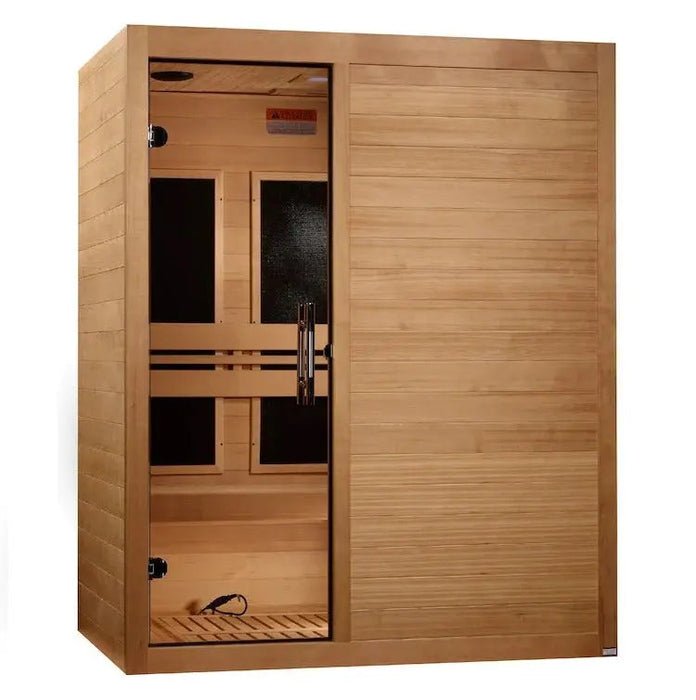 Maxxus S-Line Ultra Low EMF FAR Infrared Sauna Canadian Hemlock | MX-S306-01-ULEMF (Elite) Golden Designs
