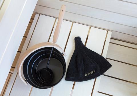 Auroom Black Natural Linen & Cotton Blend Sauna Hat Pipe
