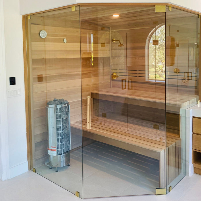 Harvia Cilindro Half Series 240V Electric Sauna Heater w/ Built-In Knob Controls 6/8/9kW