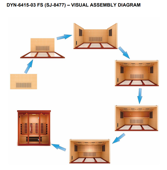 Dynamic Vila Grande 4-Person Near Zero EMF Full Spectrum Indoor Infrared Sauna + Red Light Therapy | DYN-6415-03 FS