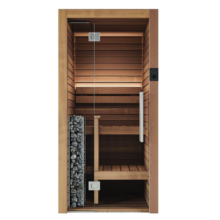 Auroom Cala Glass Mini 1-Person Traditional Indoor Sauna