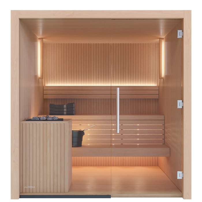 Auroom Libera Glass 3-4 Person Indoor Traditional Sauna