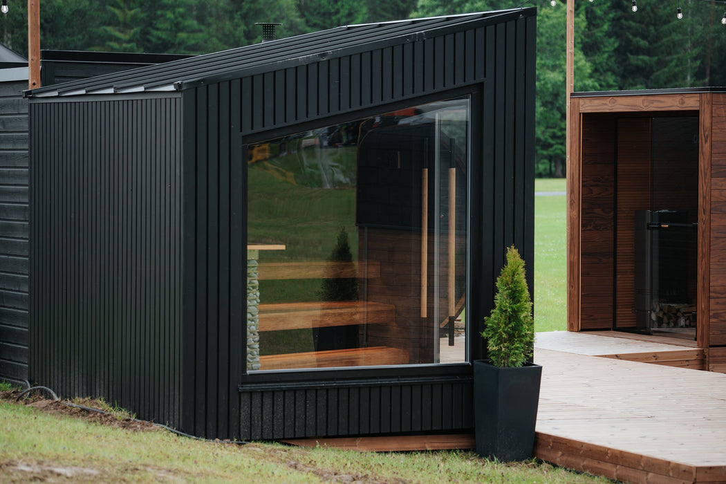 Auroom Terra Black 5-6 Person Outdoor Traditional Sauna