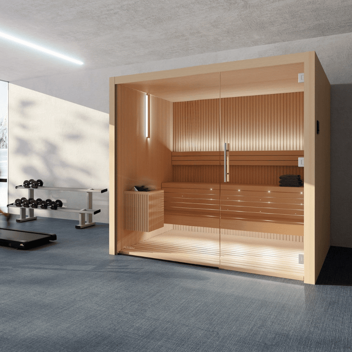Auroom Libera Glass 5-6 Person Indoor Traditional Sauna