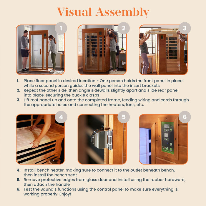 Dynamic Barcelona 1-2-person Low EMF FAR Indoor Infrared Sauna + Red Light Therapy | DYN-6106-01