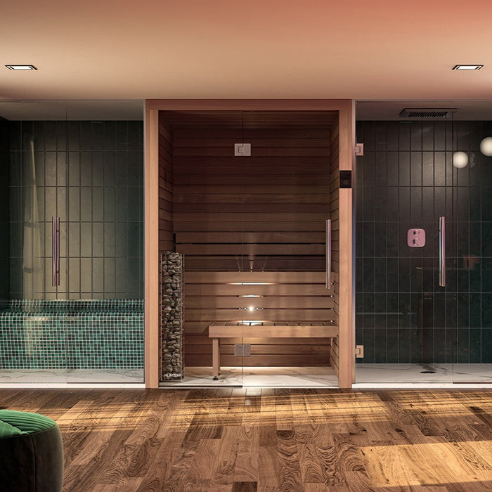 Auroom Cala Glass 2-4 Person Traditional Indoor Sauna