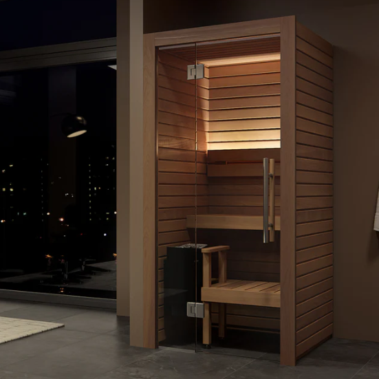 Auroom Cala Glass Mini 1-Person Traditional Indoor Sauna