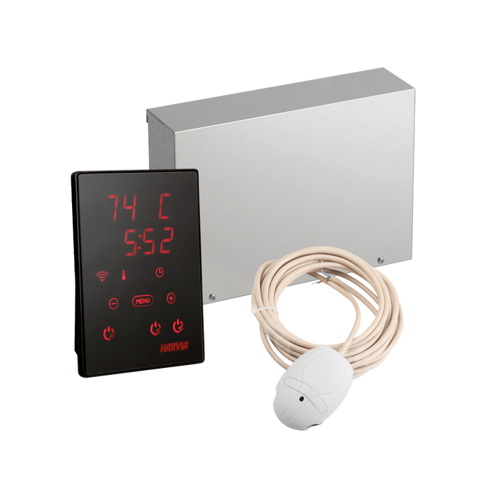 Harvia Xenio KIP Digital Sauna Heater Control w/ WiFi and Power Unit and Temp/Humidity Sensor Kit | CX170-U1-15-XW / CX170-U3-15-XW