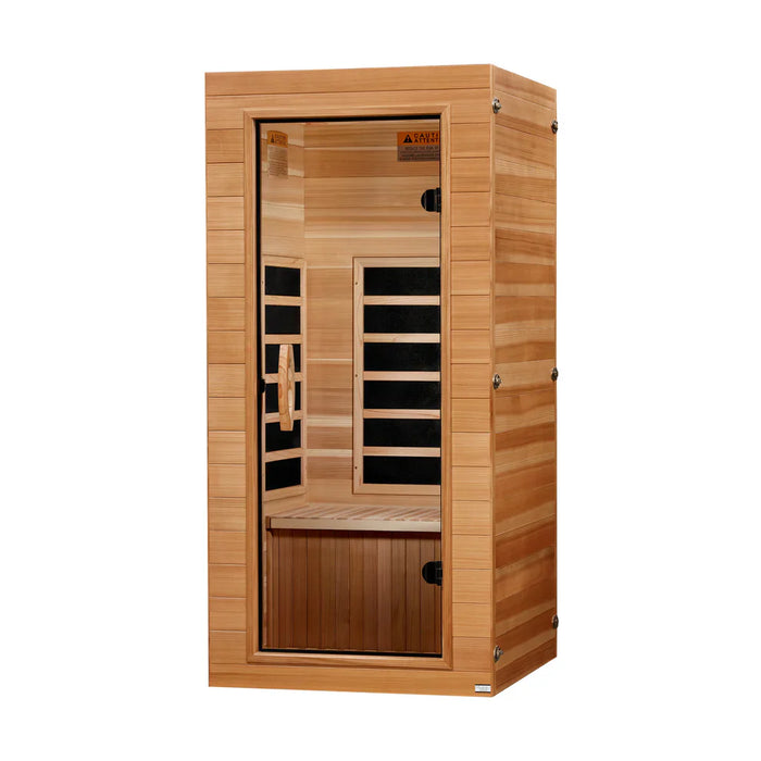 Dynamic Compact 1-person Ultra Low EMF FAR Indoor Infrared Sauna + Red Light Therapy | DYN-1201-01 Elite