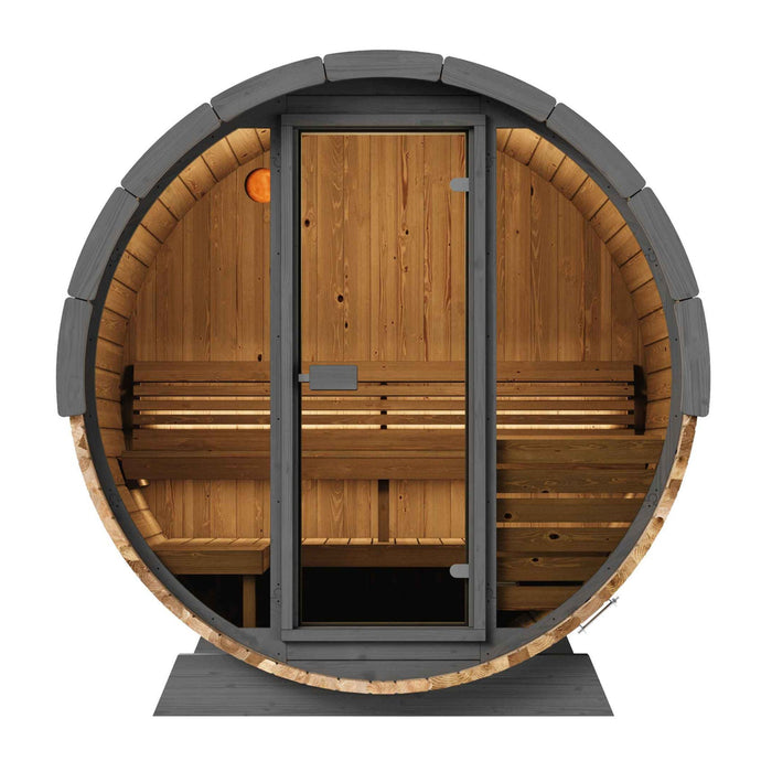 SaunaLife 4 Person 5.25' Long Outdoor Traditional Barrel Sauna | Ergo Model EE6G
