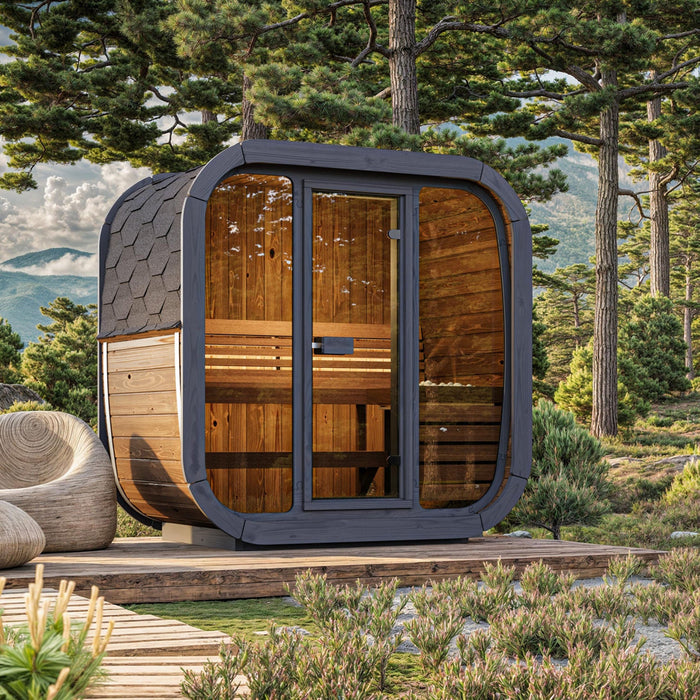 SaunaLife 3 Person 4.1' Long Outdoor Traditional Cube Sauna | Model CL4G