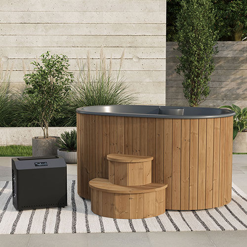 SaunaLife 2-Person Thermo-Pine Cold/Hot Plunge Tub w/ Water Chiller/Heater | Model S2N