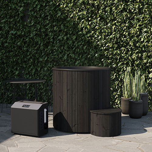 SaunaLife 1-Person Black Thermo-Pine Cold/Hot Plunge Tub w/ Water Chiller/Heater | Model S1B