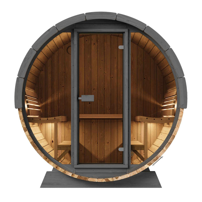 SaunaLife 4 Person 6' Long Outdoor Traditional Barrel Sauna | Ergo Model EE8G