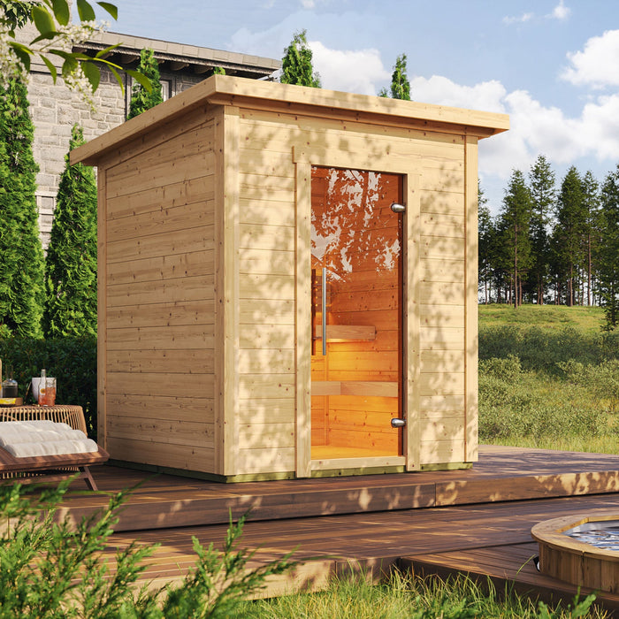 SaunaLife 4-Person Outdoor Traditional Cabin Sauna | Model G2