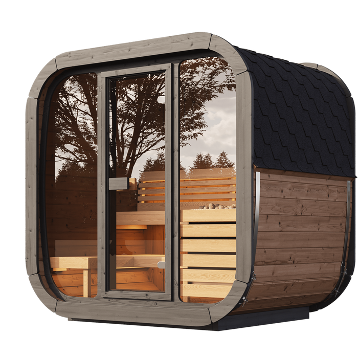 SaunaLife 4 Person 4.6' Long Outdoor Traditional Cube Sauna | Model CL5G