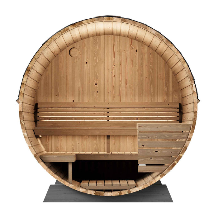SaunaLife 4 Person 5.25' Long Outdoor Traditional Barrel Sauna | Ergo Model EE6G