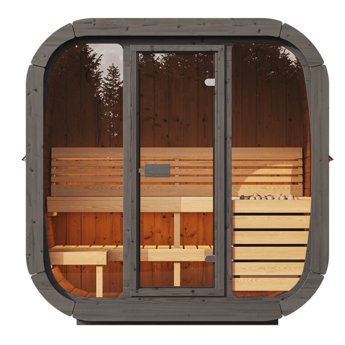 SaunaLife 4 Person 4.6' Long Outdoor Traditional Cube Sauna | Model CL5G