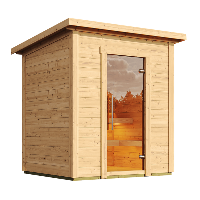 SaunaLife 4-Person Outdoor Traditional Cabin Sauna | Model G2