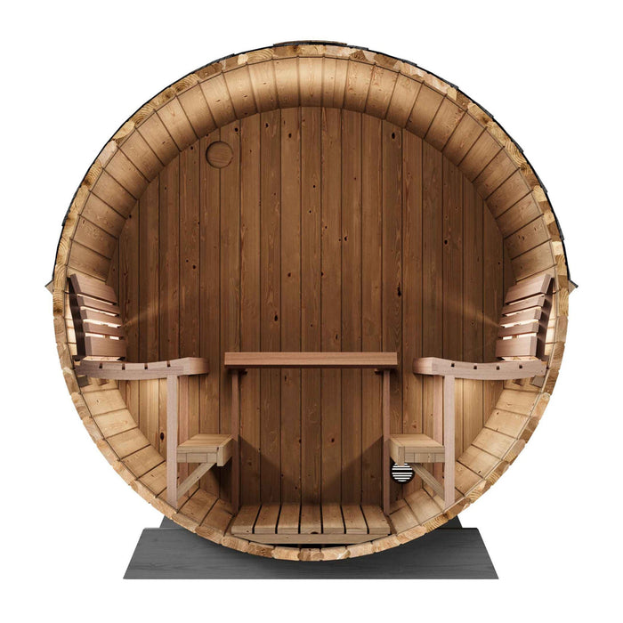 SaunaLife 4 Person 6' Long Outdoor Traditional Barrel Sauna | Ergo Model EE8G