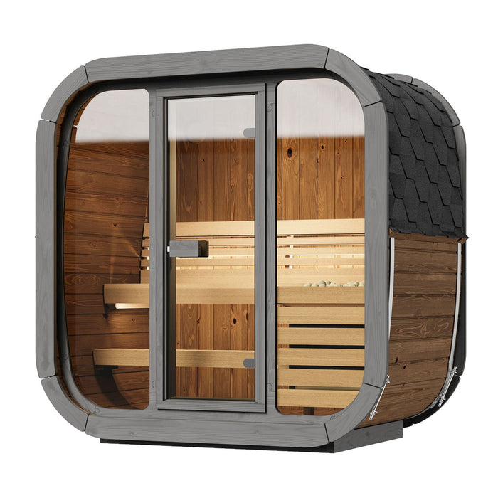 SaunaLife 3 Person 4.1' Long Outdoor Traditional Cube Sauna | Model CL4G