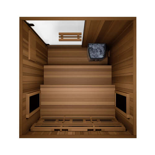 Finnmark FD-4 Trinity 2-Person Hybrid Indoor Infrared & Traditional Steam Sauna + Red Light Therapy | FD-KN004