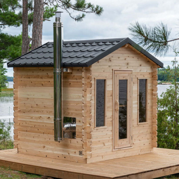 Dundalk Leisurecraft Canadian Timber 6 Person Georgian Outdoor Traditional Cabin Sauna | CTC88W