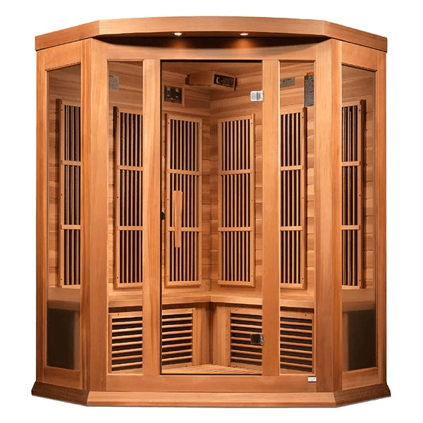 Maxxus 3-Person Corner Near Zero EMF FAR Indoor Infrared Sauna + Red Light Therapy | MX-K356-01-ZF-CED
