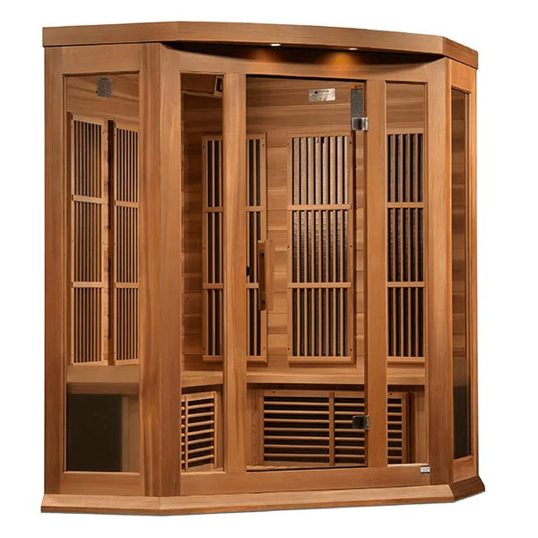 Maxxus 3-Person Corner Near Zero EMF FAR Indoor Infrared Sauna + Red Light Therapy | MX-K356-01-ZF-CED
