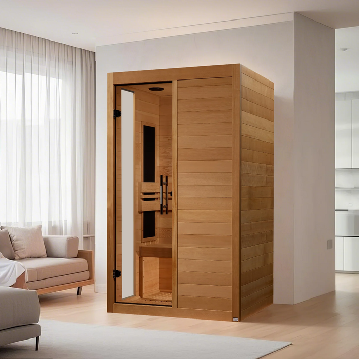 Dynamic Lucca Elite 2-Person Ultra Low EMF FAR Indoor Infrared Sauna + Red Light Therapy | DYN-6215-05 Elite