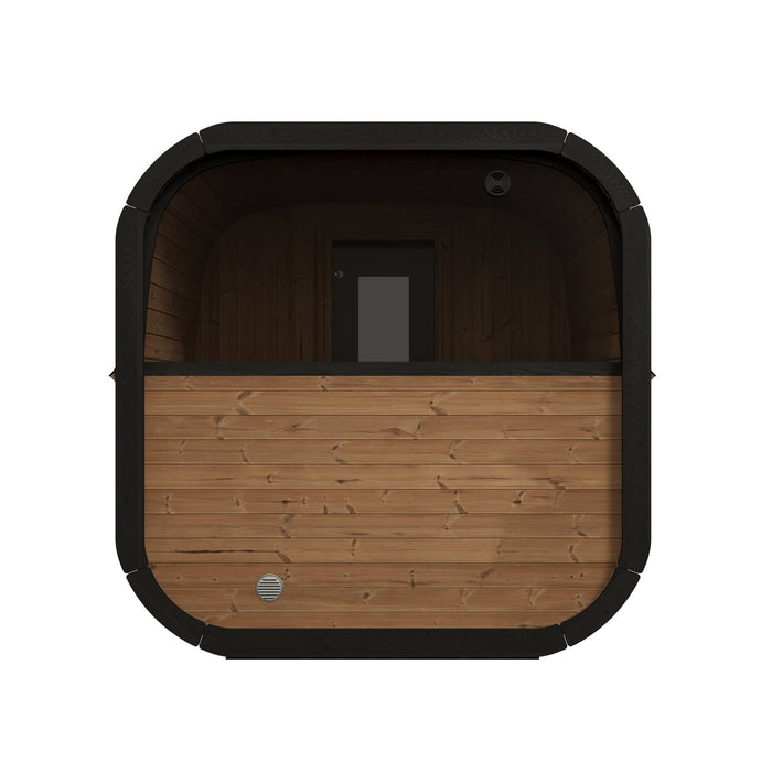 SaunaLife 8 Person 12.6' Long Outdoor Traditional Cube Sauna w/ Changing Room | Model CL12GCP