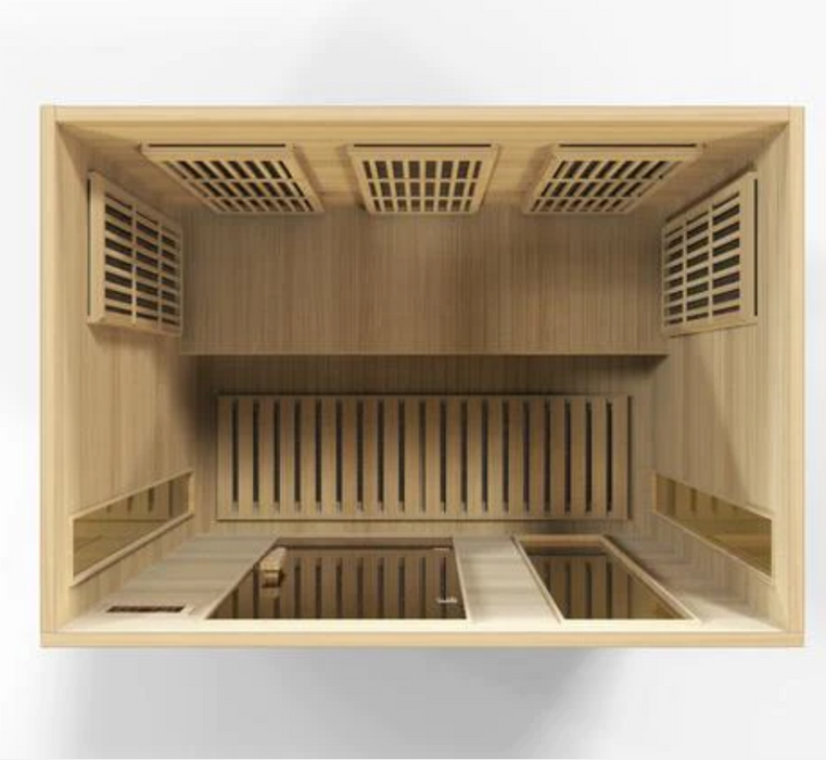 Maxxus 3-Person Near Zero EMF FAR Indoor Infrared Sauna + Red Light Therapy | MX-K306-01-ZF