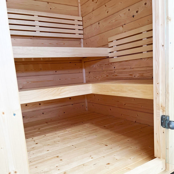 SaunaLife 4-Person Outdoor Traditional Cabin Sauna | Model G2