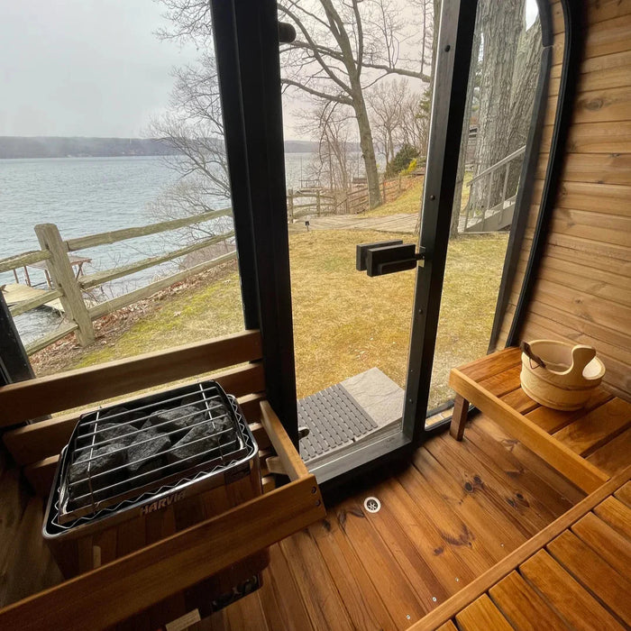 SaunaLife 4 Person 4.6' Long Outdoor Traditional Cube Sauna | Model CL5G