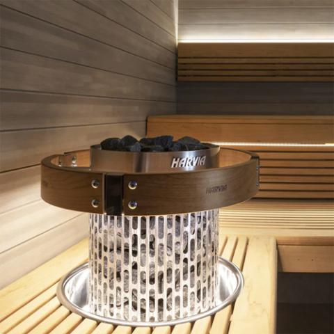 Harvia Cilindro Half Series 240V Electric Heater Package w/ Digital Controller and Wifi and Stones