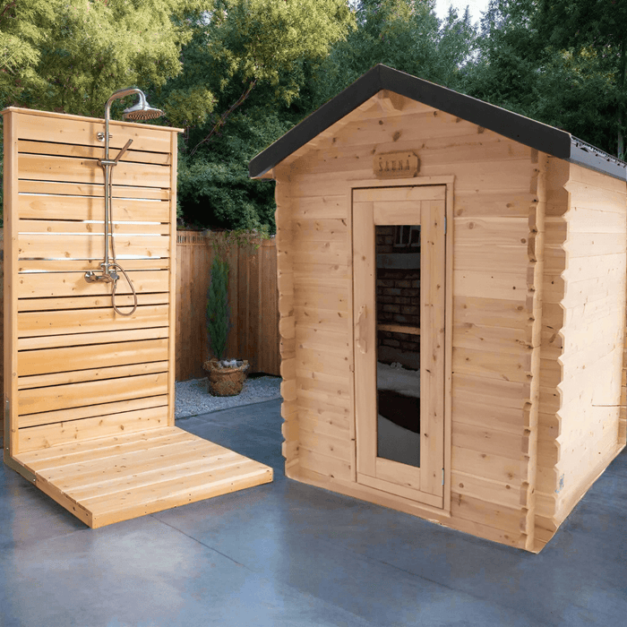 Dundalk Leisurecraft Canadian Timber 2-3 Person Granby Outdoor Traditional Cabin Sauna | CTC66W