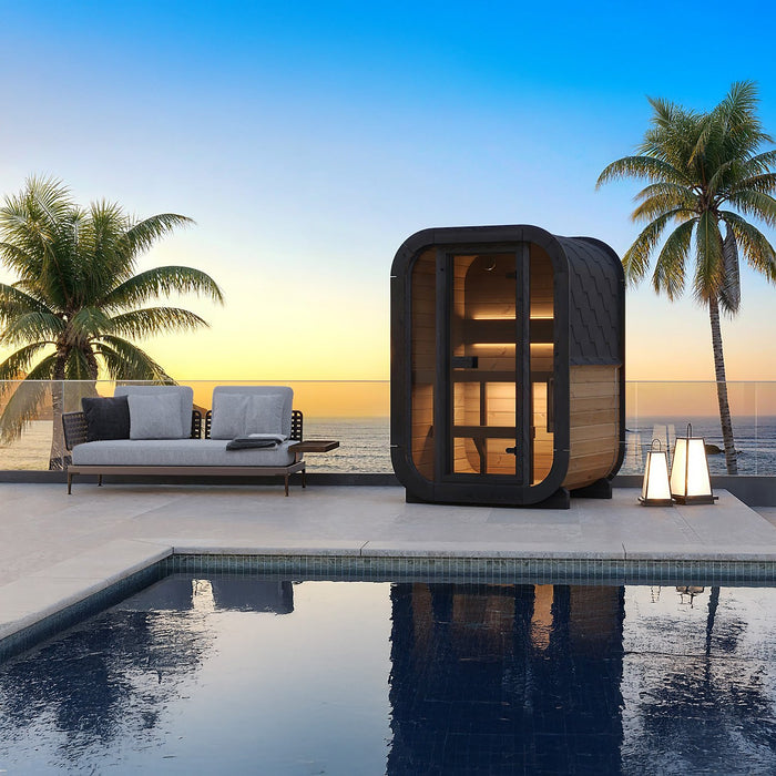 SaunaLife 2 Person 4.2' Long Outdoor Traditional Cube Sauna | Model CL3G