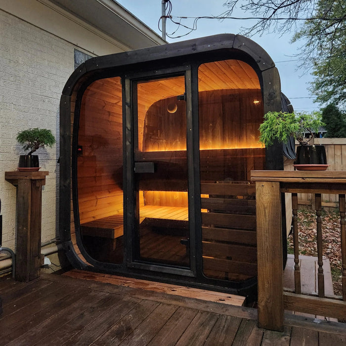SaunaLife 4 Person 4.6' Long Outdoor Traditional Cube Sauna | Model CL5G