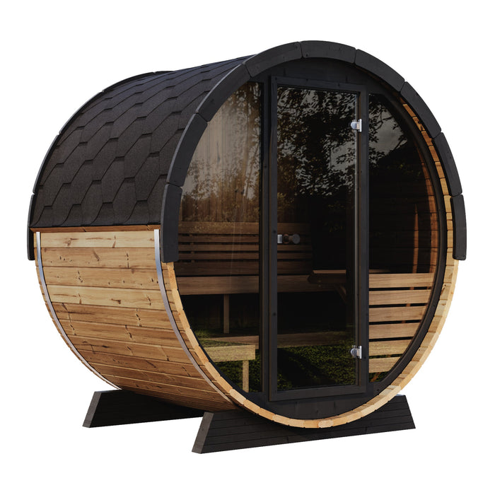 SaunaLife 4 Person 5.25' Long Outdoor Traditional Barrel Sauna | Ergo Model EE6G