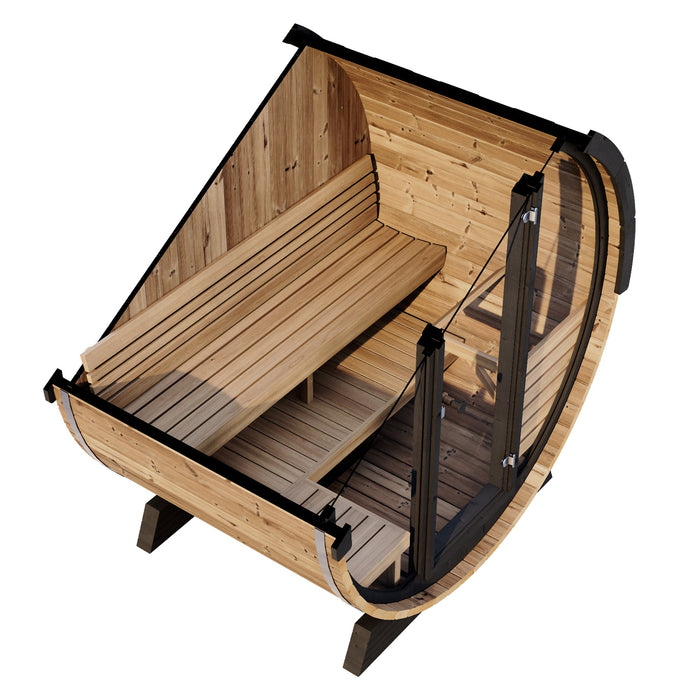 SaunaLife 4 Person 5.25' Long Outdoor Traditional Barrel Sauna | Ergo Model EE6G