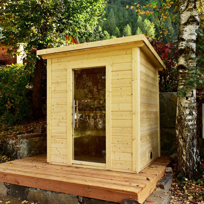 SaunaLife 4-Person Outdoor Traditional Cabin Sauna | Model G2