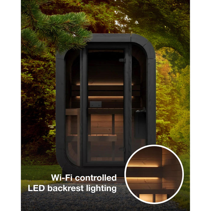 SaunaLife 2 Person 4.2' Long Outdoor Traditional Cube Sauna | Model CL3G