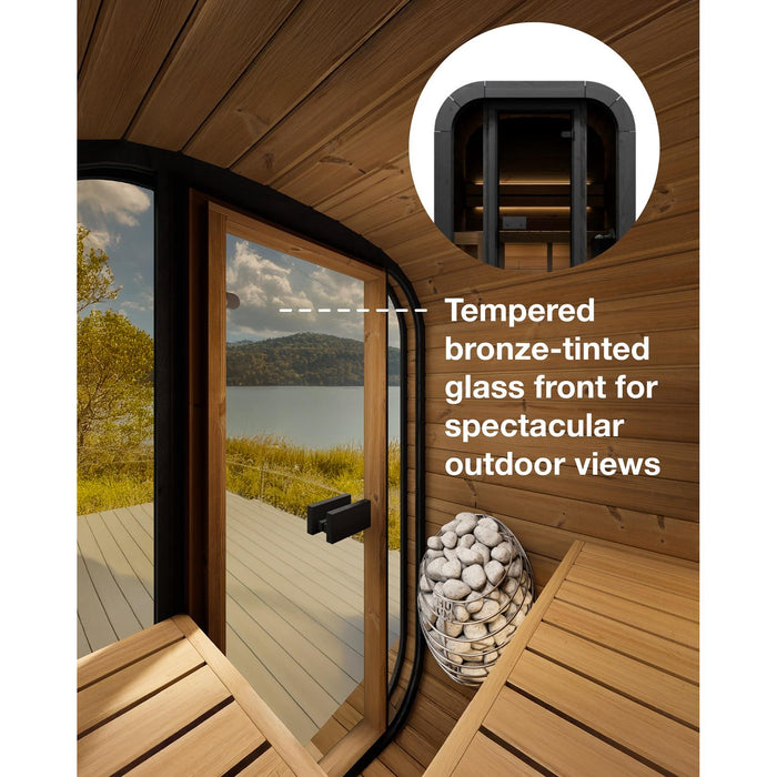 SaunaLife 2 Person 4.2' Long Outdoor Traditional Cube Sauna | Model CL3G