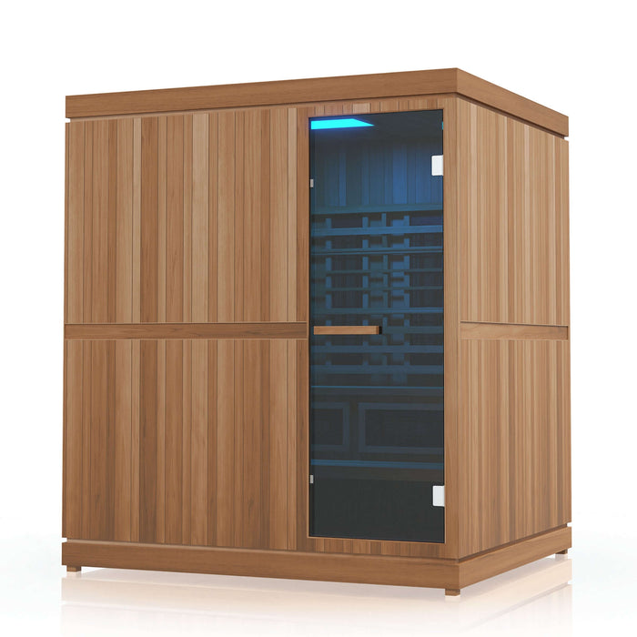 Finnmark FD-5 Trinity 4-Person Hybrid Indoor Infrared & Traditional Steam Sauna + Red Light Therapy | FD-KN005