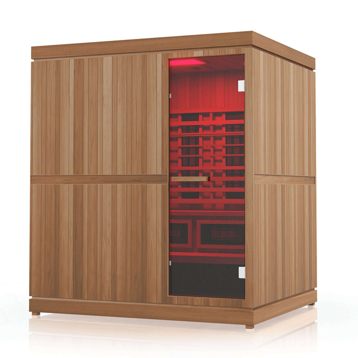 Finnmark FD-5 Trinity 4-Person Hybrid Indoor Infrared & Traditional Steam Sauna + Red Light Therapy | FD-KN005