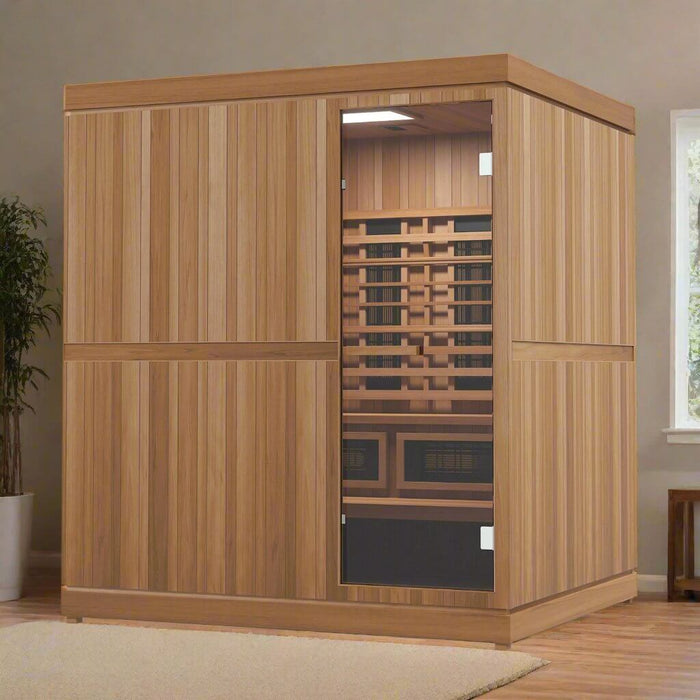 Finnmark FD-5 Trinity 4-Person Hybrid Indoor Infrared & Traditional Steam Sauna + Red Light Therapy | FD-KN005